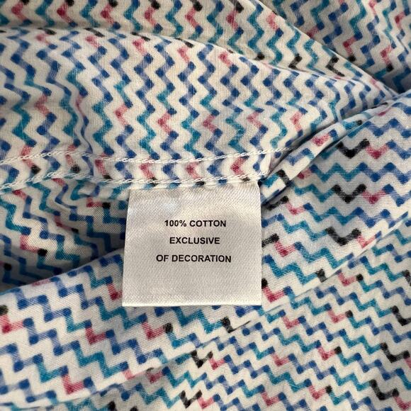 TailorBryd Men's Chevron Print Logo W/Contrasting Cuff Button Down Shirt -SIZE L - Picture 7 of 9